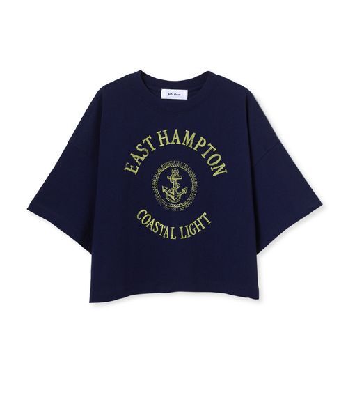 Mila Owen(ミラオーウェン)の「マリンカレッジTシャツ(Tシャツ/カットソー・レディース・モカ/ネイビー/ライム/ホワイト/ライトブルー・F)」の5枚目の写真