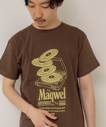 MAQWEL | 【MAQWEL/マクウェル】ウォッシャブル Maqwel RECORDS オープンエンドプリントTシャツ(Tシャツ/カットソー)