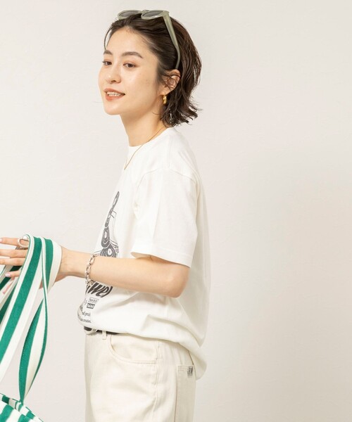 MAQWEL(マクウェル)の「【MAQWEL/マクウェル】ウォッシャブル Maqwel RECORDS オープンエンドプリントTシャツ(Tシャツ/カットソー・レディース・ブラウン/オフホワイト・FREE)」の9枚目の写真