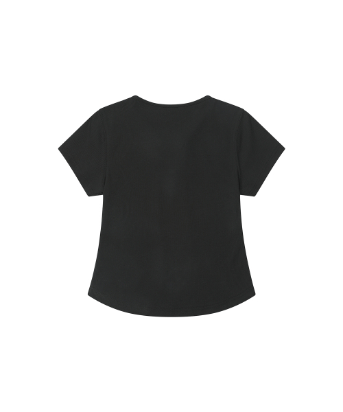 SECONDMONO（セカンドモノローグ）の「Lace-Up Rib Slim Tee [BLACK]_SEWTS035BLACK（Tシャツ/カットソー・レディース・その他・F）」の2枚目の写真