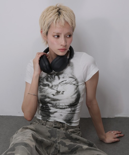Ulysses(ユリシス)の「CATプリントミニTシャツ(Tシャツ/カットソー・レディース・ホワイト・L/M/S)」の4枚目の写真