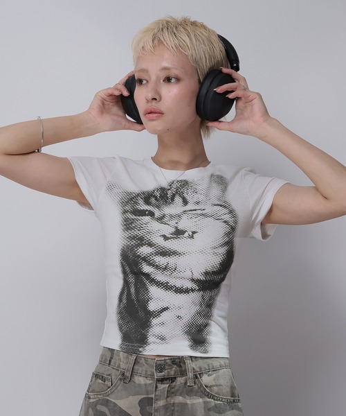 Ulysses(ユリシス)の「CATプリントミニTシャツ(Tシャツ/カットソー・レディース・ホワイト・L/M/S)」の6枚目の写真