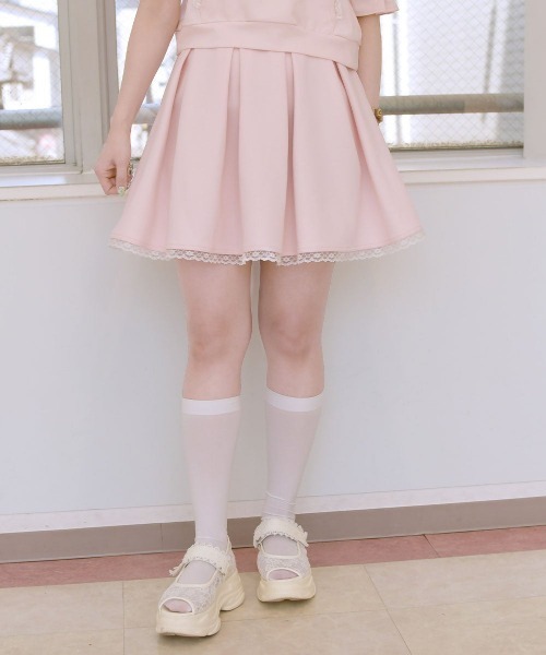F i.n.t(フィント)の「レース使いヘムミニスカート/fint フィント(スカート・レディース・ライトピンク/ネイビー/ライトブルー・FREE)」の10枚目の写真