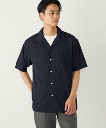 SHIPS Colors:〈接触冷感〉カット ジャカード オープンカラー シャツ