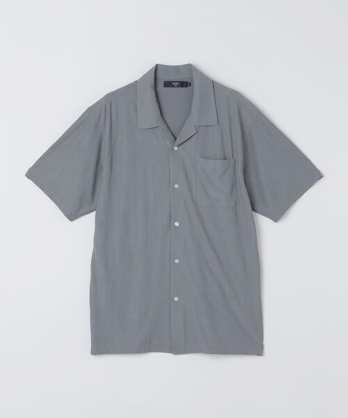 SHIPS Colors(シップス カラーズ)の「SHIPS Colors:〈接触冷感〉カット ジャカード オープンカラー シャツ(シャツ/ブラウス・メンズ・グレー/ネイビー/ライトグリーン・X-LARGE/MEDIUM/LARGE)」の4枚目の写真