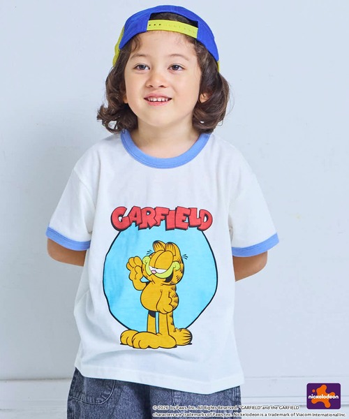 MARKEY'S（マーキーズ）の「【別注】GARFIELD プリント半袖Tシャツ（Tシャツ/カットソー・キッズ・イエロー/オフホワイト/ホワイト・120/110/100/90/80/150/140/130）」の2枚目の写真