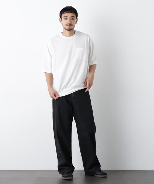 NANO universe(ナノユニバース)の「TCオーバーサイズTシャツ 半袖(Tシャツ/カットソー・メンズ・ホワイト/ネイビー/ベージュ・L/M)」の8枚目の写真