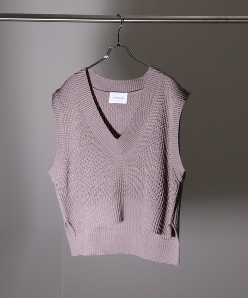 Art re A select(アトリエセレクト)の「【MADE IN KOREA】クロップド Vネックニットベスト(ニット/セーター・メンズ・チャコールグレー/ネイビー/アイボリー/ブラック・FREE)」の8枚目の写真