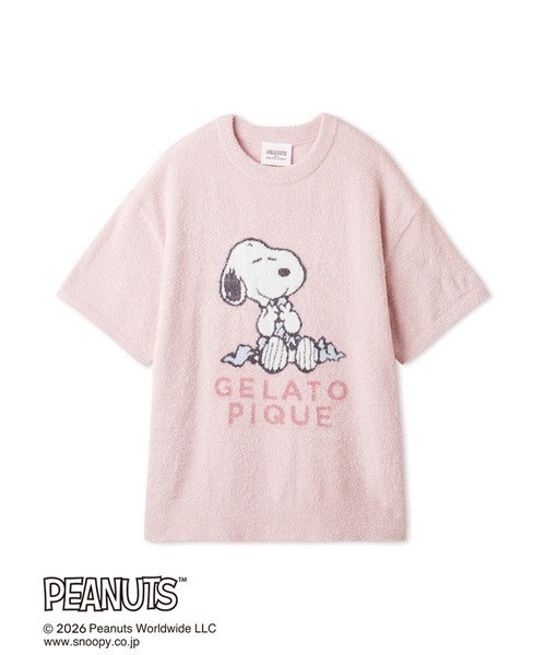 【新品】PEANUTS GELATO PIQUE ルームウェア ネイビー・ピンク PEANUTS】スムーズィージャガードプルオーバー（ルームウェア/パジャマ