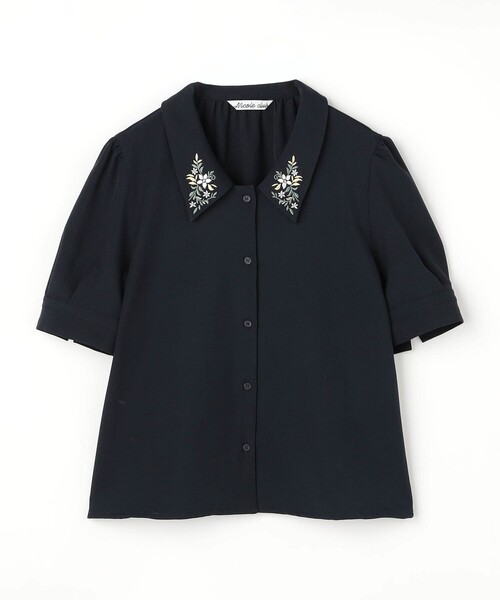 NICOLE CLUB(ニコル クラブ)の「ビッグカラー刺繍ブラウス(シャツ/ブラウス・レディース・オフホワイト/ネイビー/イエロー・M)」の14枚目の写真