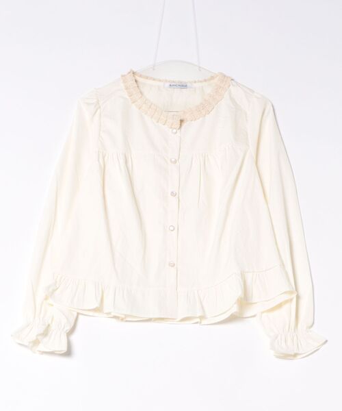 BLANC FICELLE(ブランフィセル)の「フリルカラー 長袖シャツ(シャツ/ブラウス・レディース・ブルー/アイボリー・M/L/XL)」の5枚目の写真