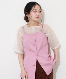TRツイルボタンダウンビスチェ