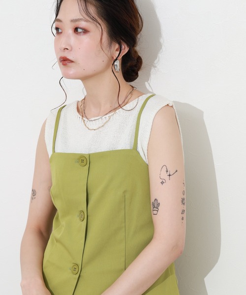 Re:EDIT（リエディ）の「TRツイルボタンダウンビスチェ（シャツ/ブラウス・レディース・ピンク・L/M）」の22枚目の写真