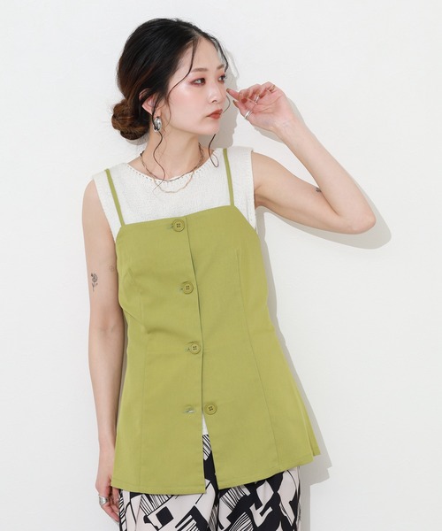 Re:EDIT（リエディ）の「TRツイルボタンダウンビスチェ（シャツ/ブラウス・レディース・ピンク・L/M）」の19枚目の写真