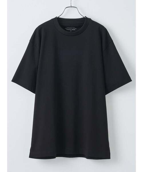 TRANSITION(トランジション)の「【TRANSITION】スビンプラチナムスムースクルーネックTEE(Tシャツ/カットソー・メンズ・ブラック/ライトグレー・3/2)」の2枚目の写真