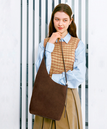 ブレアスエードブラウントートバッグ (BLAIR Suede Brown Tote Bag)