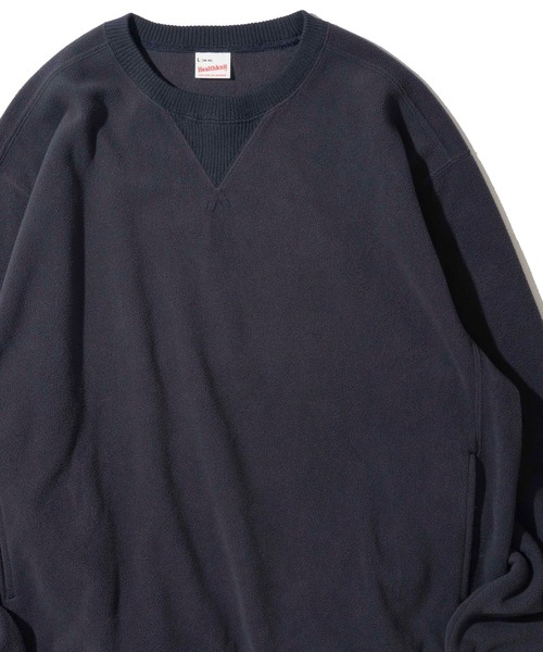 Healthknit(ヘルスニット)の「【Healthknit】Thermal Fleece Crewneck L/S / サーマルフリースクルーネック(スウェット・メンズ・ネイビー/ブラック・MEDIUM/X-LARGE/LARGE)」の2枚目の写真