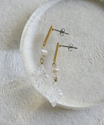 カービング天然石ピアス(アレルギー対応ピアス)
