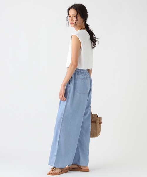 Elura(エルーラ)の「テンセルデニムパンツ<低身長サイズあり>/1049350(デニムパンツ・レディース・ライトブルー/ネイビー・FREE/FREE(S))」の4枚目の写真