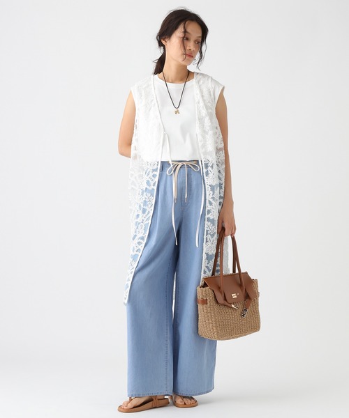 Elura(エルーラ)の「テンセルデニムパンツ<低身長サイズあり>/1049350(デニムパンツ・レディース・ライトブルー/ネイビー・FREE/FREE(S))」の7枚目の写真
