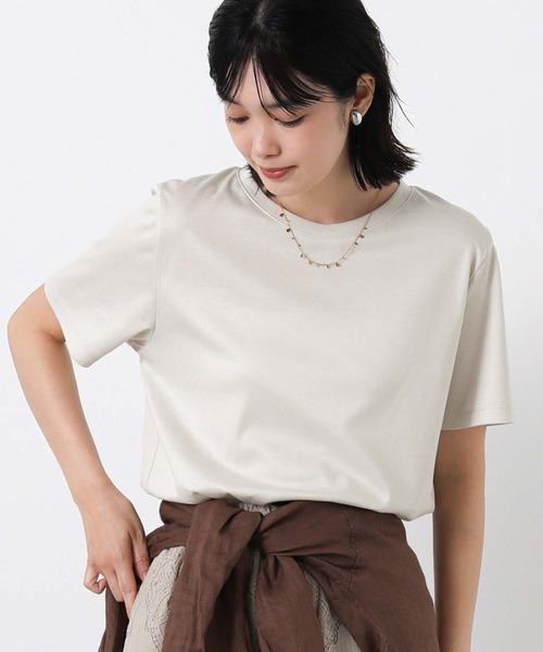 Gready Brilliant(グレディブリリアン)の「後ロゴステインガードT(Tシャツ/カットソー・レディース・トップグレー/グレイッシュベージュ/オフホワイト・38)」の16枚目の写真