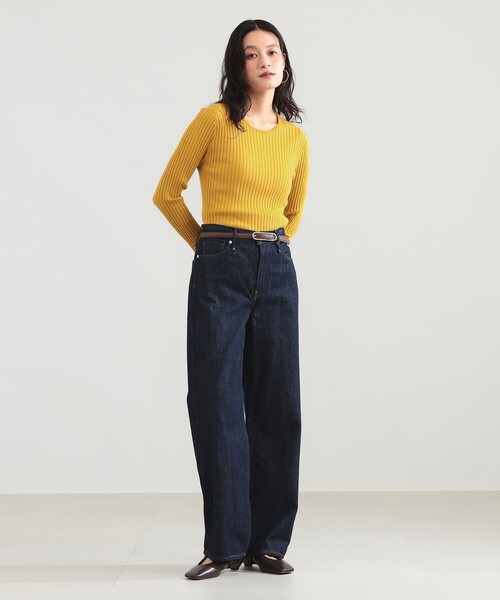 Demi-Luxe BEAMS(デミルクス ビームス)の「16ゲージ ワイドリブ ニット(ニット/セーター・レディース・マスタード/ライトベージュ/ネイビー・ONE SIZE)」の11枚目の写真