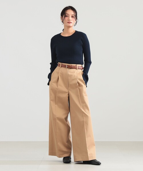 Demi-Luxe BEAMS(デミルクス ビームス)の「16ゲージ ワイドリブ ニット(ニット/セーター・レディース・マスタード/ライトベージュ/ネイビー・ONE SIZE)」の18枚目の写真