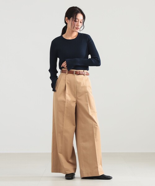 Demi-Luxe BEAMS(デミルクス ビームス)の「16ゲージ ワイドリブ ニット(ニット/セーター・レディース・マスタード/ライトベージュ/ネイビー・ONE SIZE)」の20枚目の写真