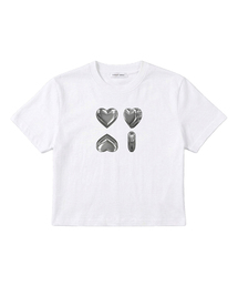 SILVER HEART CROP TEE 2 (2 COLOR)