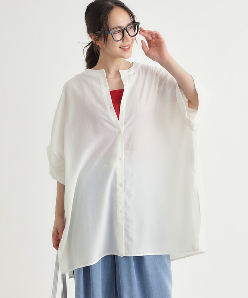 HONEYSUCKLE ROSE(ハニーサックルローズ)の「ビッグチュニックシャツ(シャツ/ブラウス・レディース・ベージュ/ライトブルー/オフホワイト・04/05)」の9枚目の写真
