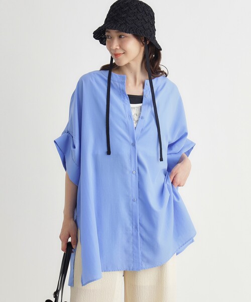 HONEYSUCKLE ROSE(ハニーサックルローズ)の「ビッグチュニックシャツ(シャツ/ブラウス・レディース・ベージュ/ライトブルー/オフホワイト・04/05)」の14枚目の写真