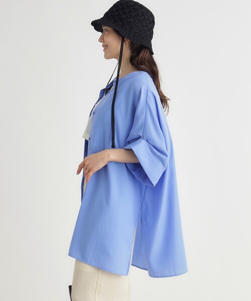 HONEYSUCKLE ROSE(ハニーサックルローズ)の「ビッグチュニックシャツ(シャツ/ブラウス・レディース・ベージュ/ライトブルー/オフホワイト・04/05)」の15枚目の写真
