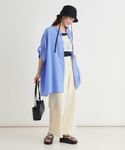 HONEYSUCKLE ROSE(ハニーサックルローズ)の「ビッグチュニックシャツ(シャツ/ブラウス・レディース・ベージュ/ライトブルー/オフホワイト・04/05)」の17枚目の写真