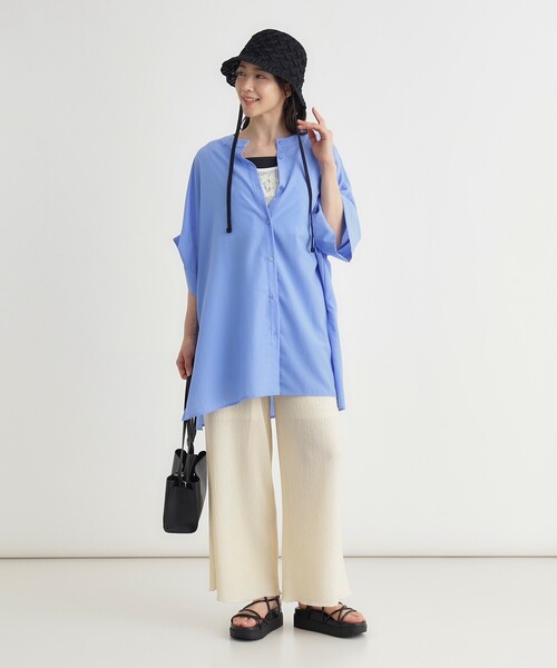 HONEYSUCKLE ROSE(ハニーサックルローズ)の「ビッグチュニックシャツ(シャツ/ブラウス・レディース・ベージュ/ライトブルー/オフホワイト・04/05)」の18枚目の写真