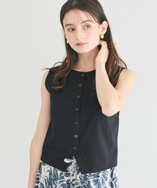 coca(coca)(コカ)の「【伊藤千晃様着用】\接触冷感/リブボタンベスト(ベスト・レディース・ブラック/カーキ・L/M/S)」の19枚目の写真