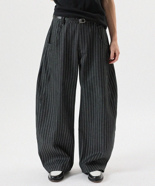 GRANCY】Seam Design Wide Straight Denim Pants / シームデザイン