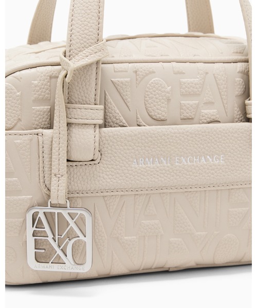 ARMANI EXCHANGE（アルマーニエクスチェンジ）の「【A|X アルマーニ エクスチェンジ】＜オンライン限定＞オールオーバーエンボスロゴ ミニボストンバッグ （グレイン)（ボストンバッグ・レディース・ブラック/ベージュ系・FREE）」の6枚目の写真