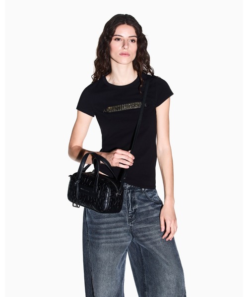 ARMANI EXCHANGE（アルマーニエクスチェンジ）の「【A|X アルマーニ エクスチェンジ】＜オンライン限定＞オールオーバーエンボスロゴ ミニボストンバッグ （グレイン)（ボストンバッグ・レディース・ブラック/ベージュ系・FREE）」の15枚目の写真
