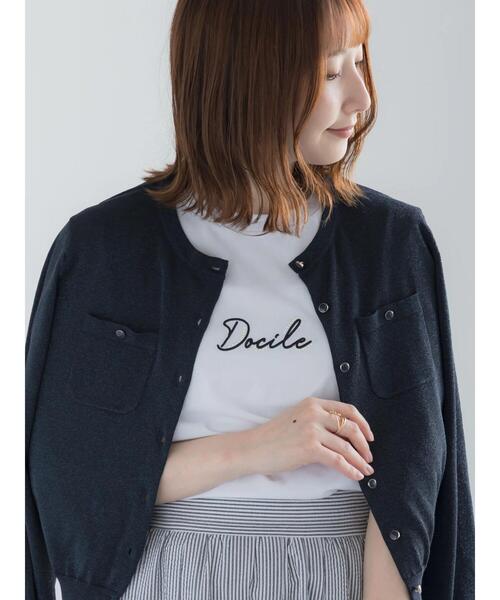 Te chichi(テチチ)の「【接触冷感】パール&刺繍ロゴコンパクトTシャツ(Tシャツ/カットソー・レディース・チャコールグレー/オフホワイト/ピンク・F)」の2枚目の写真