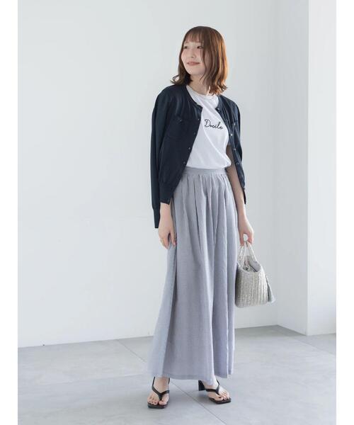 Te chichi(テチチ)の「【接触冷感】パール&刺繍ロゴコンパクトTシャツ(Tシャツ/カットソー・レディース・チャコールグレー/オフホワイト/ピンク・F)」の10枚目の写真