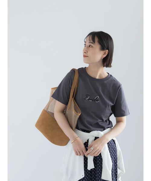 Te chichi(テチチ)の「【接触冷感】パール&刺繍ロゴコンパクトTシャツ(Tシャツ/カットソー・レディース・チャコールグレー/オフホワイト/ピンク・F)」の16枚目の写真