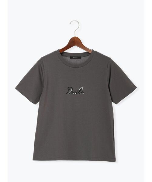 Te chichi(テチチ)の「【接触冷感】パール&刺繍ロゴコンパクトTシャツ(Tシャツ/カットソー・レディース・チャコールグレー/オフホワイト/ピンク・F)」の18枚目の写真