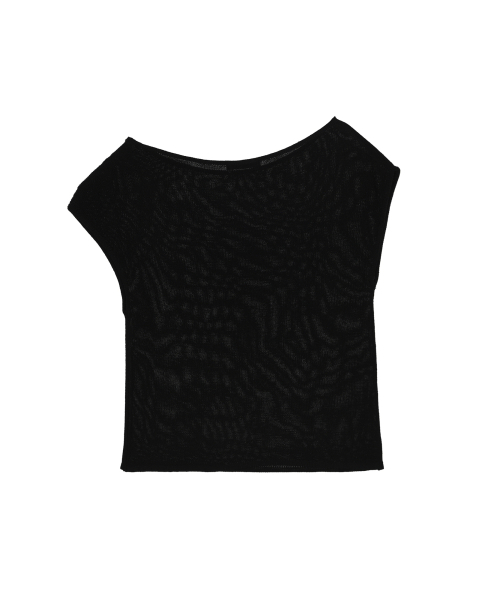 NICK&NICOLE(ニックアンドニコール)の「TEXTURED BOAT NECK KNIT TOP_BLACK(Tシャツ/カットソー・レディース・その他・FREE)」の2枚目の写真