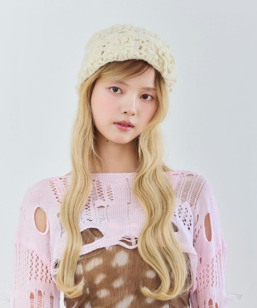 kaorinomori（カオリノモリ）の「kaorinomori ディジーワッチ ルラ / カオリノモリ（ニットキャップ/ビーニー・レディース・ダークグレー/ホワイト/オリーブ・FREE）」の4枚目の写真
