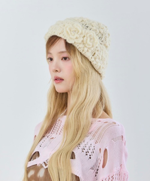kaorinomori（カオリノモリ）の「kaorinomori ディジーワッチ ルラ / カオリノモリ（ニットキャップ/ビーニー・レディース・ダークグレー/ホワイト/オリーブ・FREE）」の5枚目の写真
