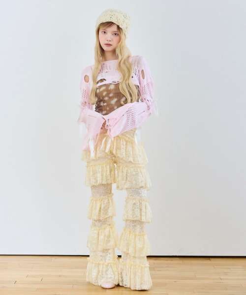 kaorinomori（カオリノモリ）の「kaorinomori ディジーワッチ ルラ / カオリノモリ（ニットキャップ/ビーニー・レディース・ダークグレー/ホワイト/オリーブ・FREE）」の7枚目の写真
