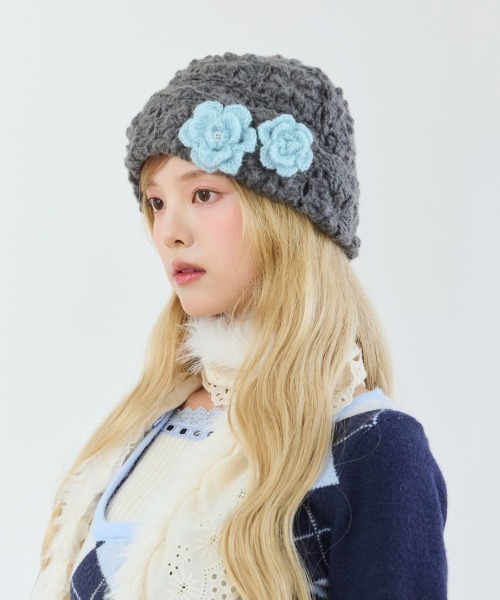 kaorinomori（カオリノモリ）の「kaorinomori ディジーワッチ ルラ / カオリノモリ（ニットキャップ/ビーニー・レディース・ダークグレー/ホワイト/オリーブ・FREE）」の12枚目の写真
