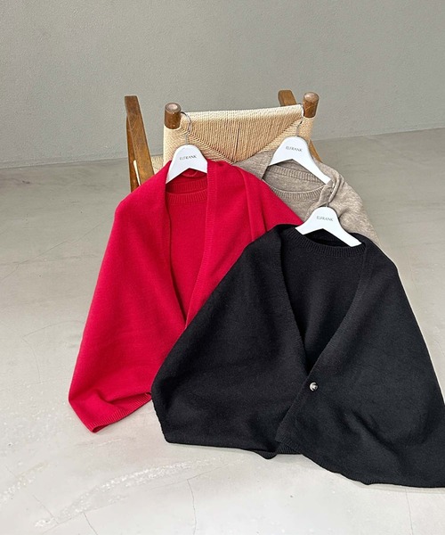 ELFRANK(エルフランク)の「【2026AW】【M~Lサイズ展開】ストールセット4WAYニットプルオーバー(ニット/セーター・レディース・ベージュ/レッド/ブラック・L/M)」の21枚目の写真