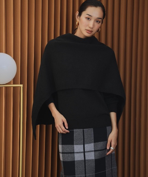 ELFRANK(エルフランク)の「【2026AW】【M~Lサイズ展開】ストールセット4WAYニットプルオーバー(ニット/セーター・レディース・ベージュ/レッド/ブラック・L/M)」の4枚目の写真
