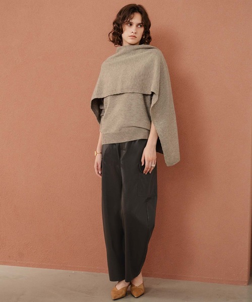 ELFRANK(エルフランク)の「【2026AW】【M~Lサイズ展開】ストールセット4WAYニットプルオーバー(ニット/セーター・レディース・ベージュ/レッド/ブラック・L/M)」の10枚目の写真